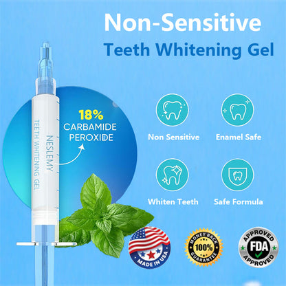 🔥(Official Mall) NESLEMY Original Teeth Whitening Kit with 5x LED Light, 18% Carbamide Peroxide Oral Care